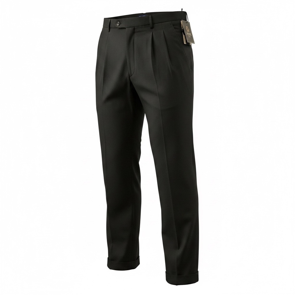 NEW Chaps Ralph Lauren Dress Pants Trousers Slacks Mens 34 x 34 Black Pleated